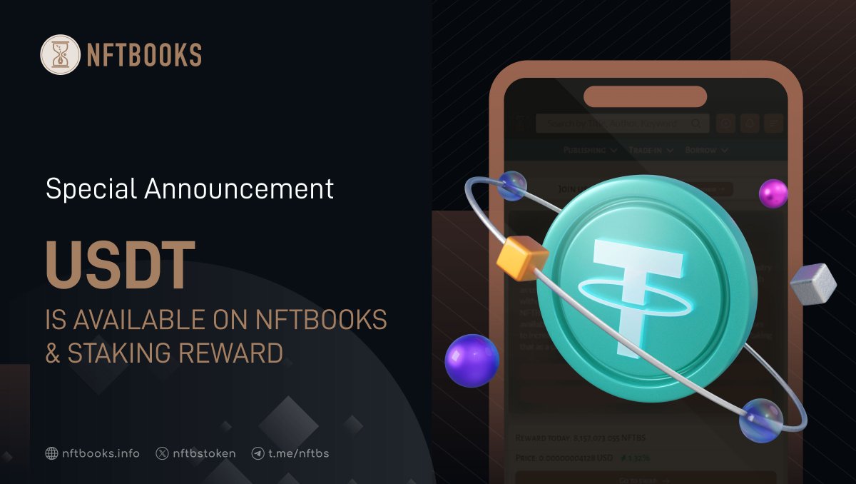 <a href="/yourcryptodj/">Your Crypto DJ</a> As you explore potential 1000x cryptos, take a look at #NFTBooks. It’s a platform that’s making books accessible and profitable in new ways through blockchain. Staking to get $USDT reward available right now !