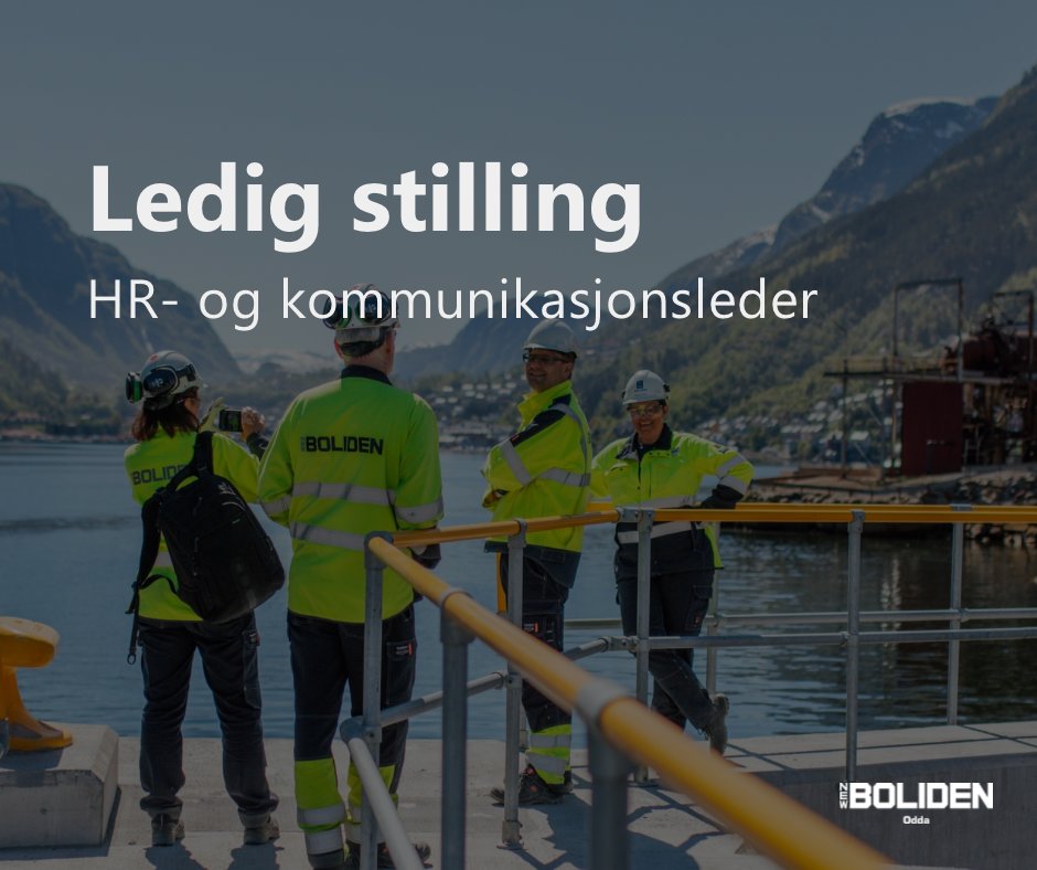 Spennende lederstilling i HR og kommunikasjon hos Boliden Odda – bli med på laget!
bit.ly/4aNTOUW