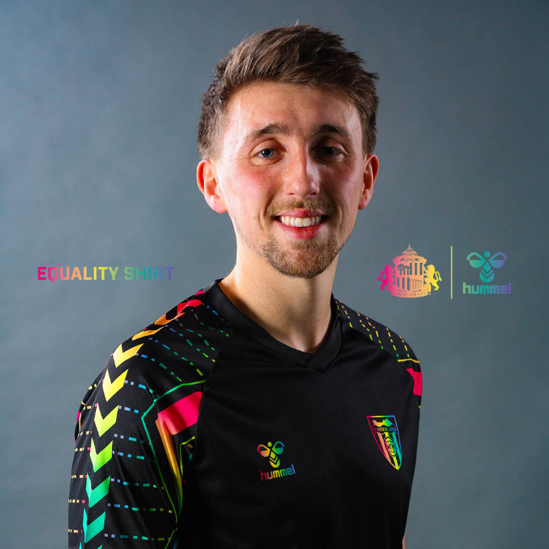 SunderlandAFC's tweet photo. 🏳️‍🌈 Football is a home for all.

#SAFC and @hummel1923 have combined to launch the 2024-25 Equality Shirt... ⤵️