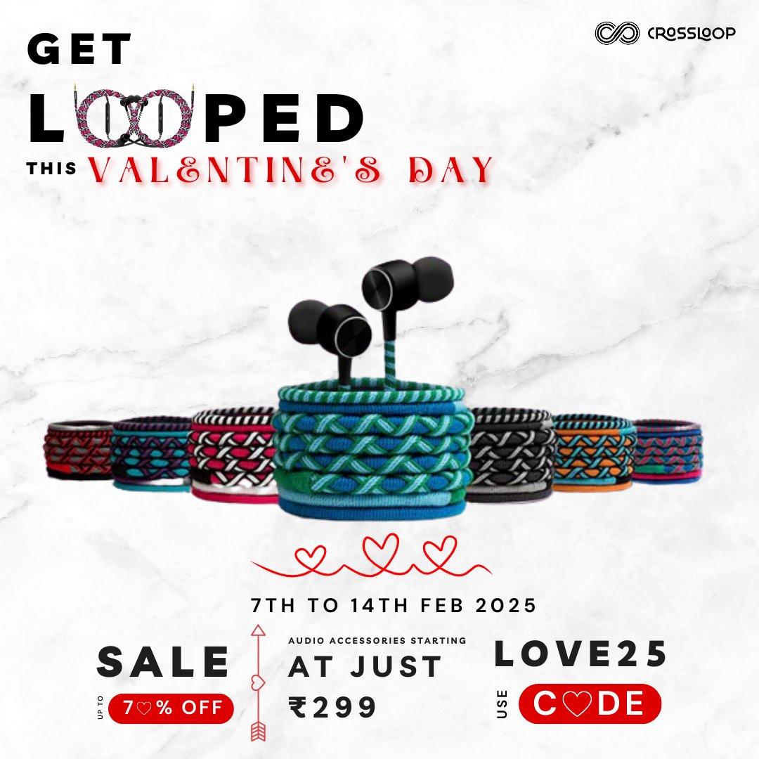 Roses are red, violets are blue, great sound &amp; savings are waiting for you! 

🎶💖 Get ₹100 OFF on wired earphones—just use code LOVE25 &amp; let the music woo you! 💌🎧

 #ValentinesDeal