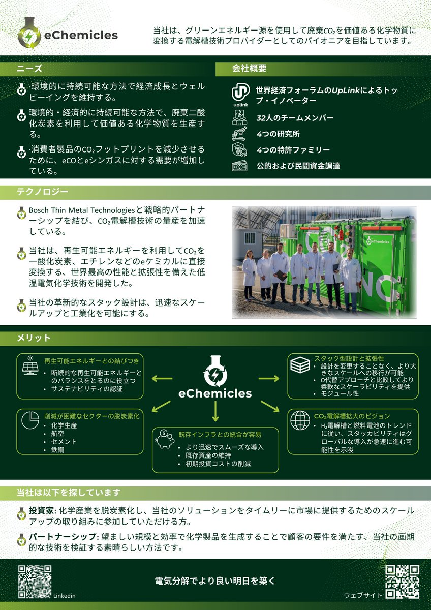 eChemicles (@echemicles) on Twitter photo Meet <a href="/eChemicles/">eChemicles</a> at the <a href="/SmartEnergyWeek/">【公式】スマートエネルギーWEEK |SMART ENERGY WEEK事務局</a> in Tokyo, Japan.
eChemicles will participate in Smart Energy Week (19-21 February), where leaders and professionals in renewable energy technologies gather.
Dr Csaba Janaky and Istvan Burus from our team will be there, welcoming all Meet <a href="/eChemicles/">eChemicles</a> at the <a href="/SmartEnergyWeek/">【公式】スマートエネルギーWEEK |SMART ENERGY WEEK事務局</a> in Tokyo, Japan.
eChemicles will participate in Smart Energy Week (19-21 February), where leaders and professionals in renewable energy technologies gather.
Dr Csaba Janaky and Istvan Burus from our team will be there, welcoming all