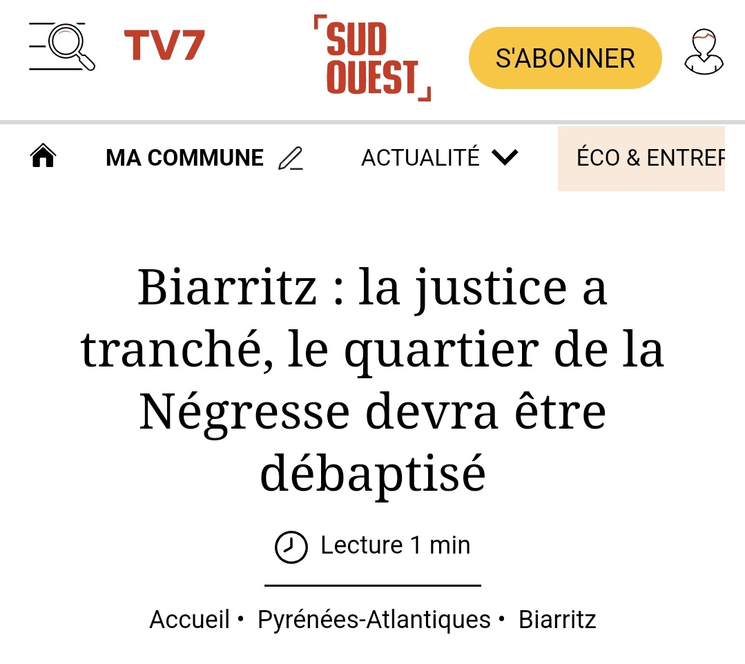 Oui, l'odonymie est essentielle et importante. 
Comme l'écrivain Camus, "mal nommer les choses, c'est ajouter du malheur au monde"

sudouest.fr/pyrenees-atlan…