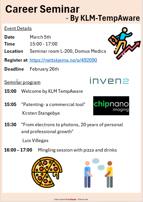 Attention temporary employees at KLM, OUS! KLM TempAware organizes our second career seminar on Wednesday, 5th of March, 3 - 5 pm. Come and listen to our invited speakers and engage in networking on possible career paths!