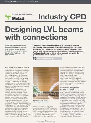 📢 The IStructE February Issue is Out Now!

The latest IStructE issue features Metsä’s CPD Module, Designing LVL Beams with Connections.

Complete the module  to enhance your knowledge and earn a CPD certificate – available until 31st March 2025.
bit.ly/3CH80ST