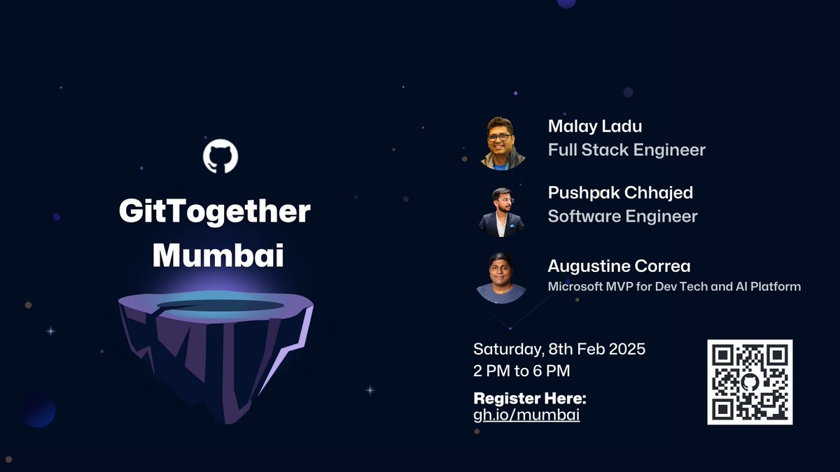 hackmum's tweet image. 📢1st  #GitTogetherMum of 2025 tomorrow! 

2.00 pm: 🚀 Learn about streamlining #PHP dev with @GitHub Workflows ( 🗣️@malayladu )

3.00 pm: Discover #Larasonic (🗣️@pushpak1300 )

4.00 pm: Dive into #GitHubCopilot Free Plan (🗣️@MVPAward&apos;s @augvcor )

@GitHubIndia @GitHubCommunity