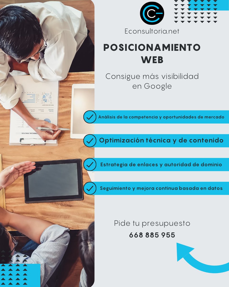 EconsultoriaNet's tweet photo. 🔍 ¿Tu negocio necesita más clientes?
Con nuestro servicio de Posicionamiento Web, mejoramos tu visibilidad en Google para que te encuentren antes que a la competencia.

📞 Llámanos al 668 885 955 y empieza a atraer más clientes hoy.

#SEO #PosicionamientoWeb #MarketingDigital https://t.co/IXz1s2RKnB