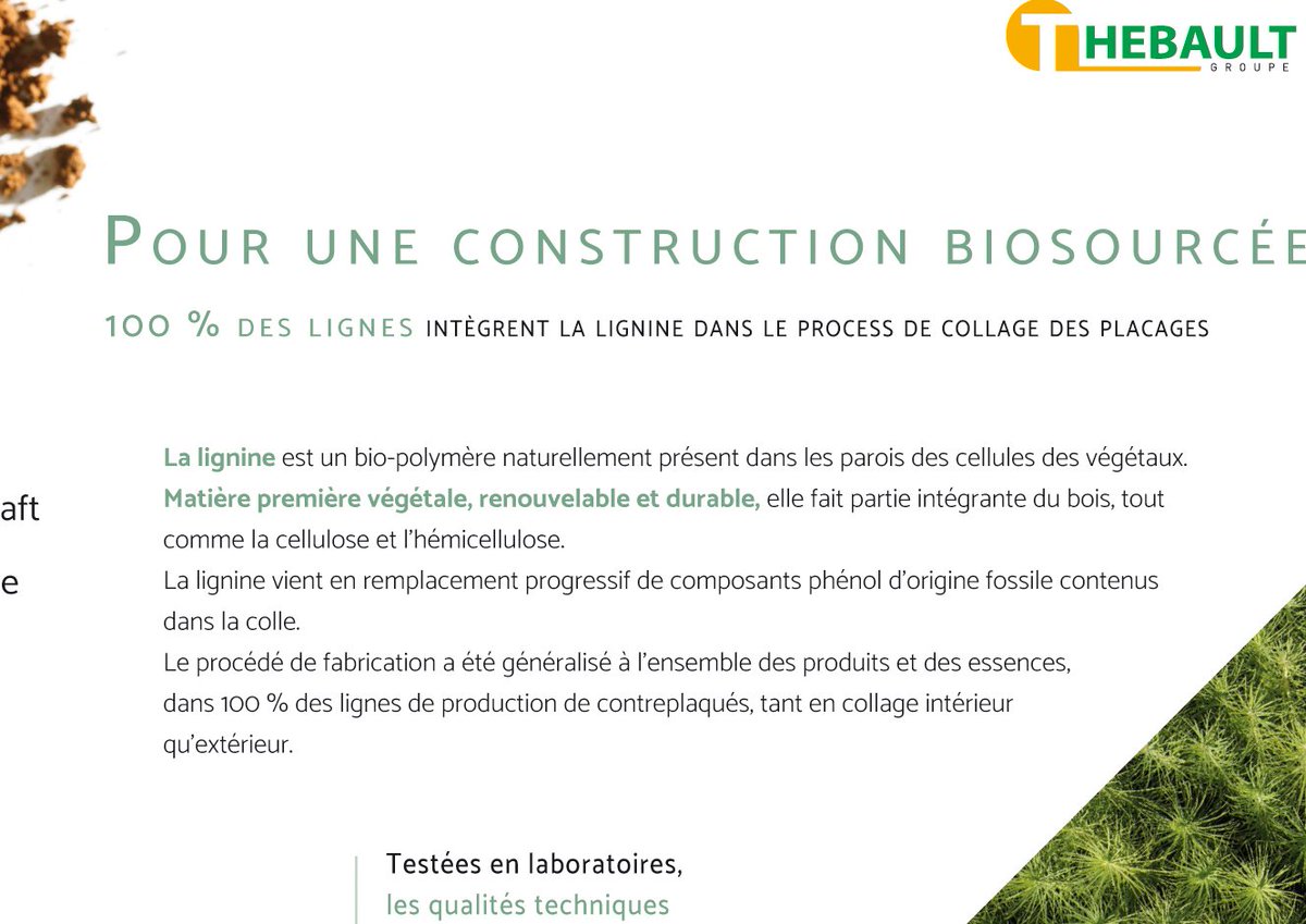 GroupeThebault's tweet image. 𝗗𝗲́𝗰𝗮𝗿𝗯𝗼𝗻&apos;𝗔𝗰𝘁𝗶𝗼𝗻𝘀
👉🏻 Un des engagement forts du Groupe THEBAULT est la volonté de participer à la décarbonation nécessaire du secteur du bâtiment.
► 𝗟𝗮 𝗹𝗶𝗴𝗻𝗶𝗻𝗲, bio-polymère d&apos;origine végétale est intégrée dans 100 % des lignes de production.