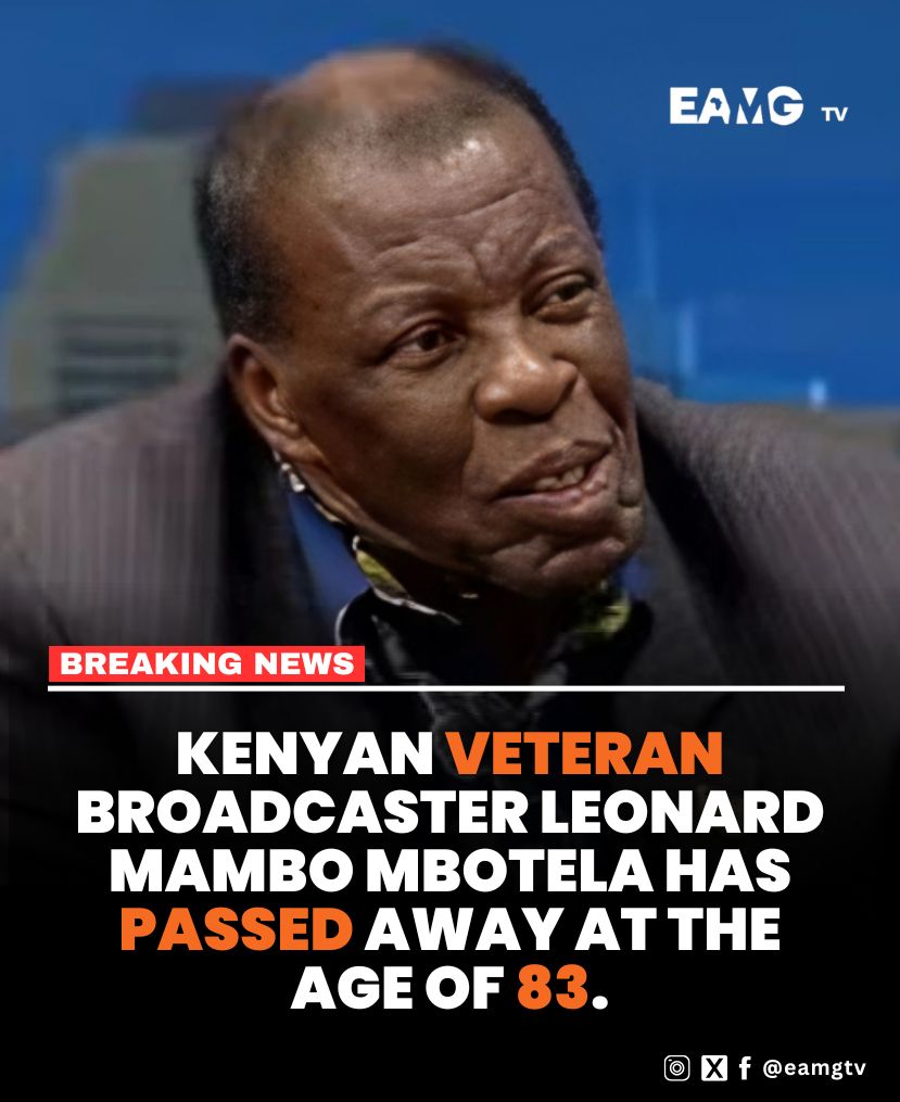 EAMGtv's tweet photo. BREAKING NEWS: Kenya's veteran broadcaster, Leonard Mambo Mbotela has passed away at the age of 83. He will be remembered for his signature show, "Je Huu Ni Ungwana?" (Is this Civilized Behaviour?), which used to air on Sunday afternoon on the Voice of Kenya as KBC was then known. On the show he tackled societal mores and challenged listeners to do better.

Do you have any memories of Leonard Mambo Mbotela that you would like to share? #EAMGtv