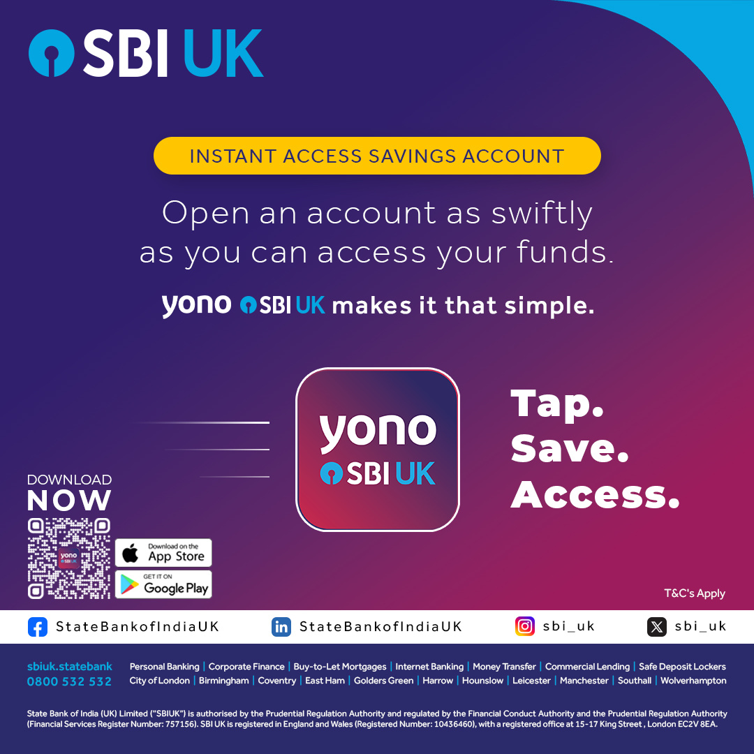 sbi_uk's tweet image. Open your Instant Access Savings Account quickly and access your funds just as swiftly, using the YONO SBI UK app. Tap. Save. Access.

Download YONO SBI UK now: bit.ly/3Cpwbp2

#sbiuk #yonosbiuk #mobilebank #onlinebanking