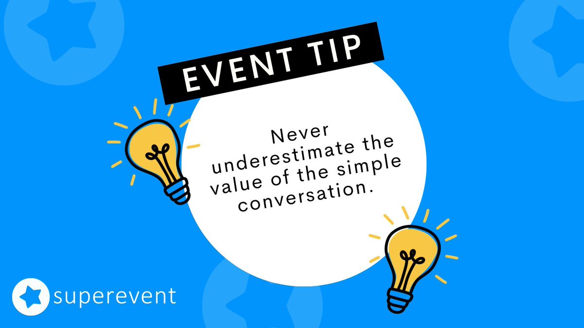Sometimes the best way to learn about your guests’ experience is to simply talk to them.

How should you communicate with your guests?
➡️Here's our guide on ways to gather data after your event: superevent.com/blog/event-fee…

#superevent #eventplanner #eventprofs #hybridplatform