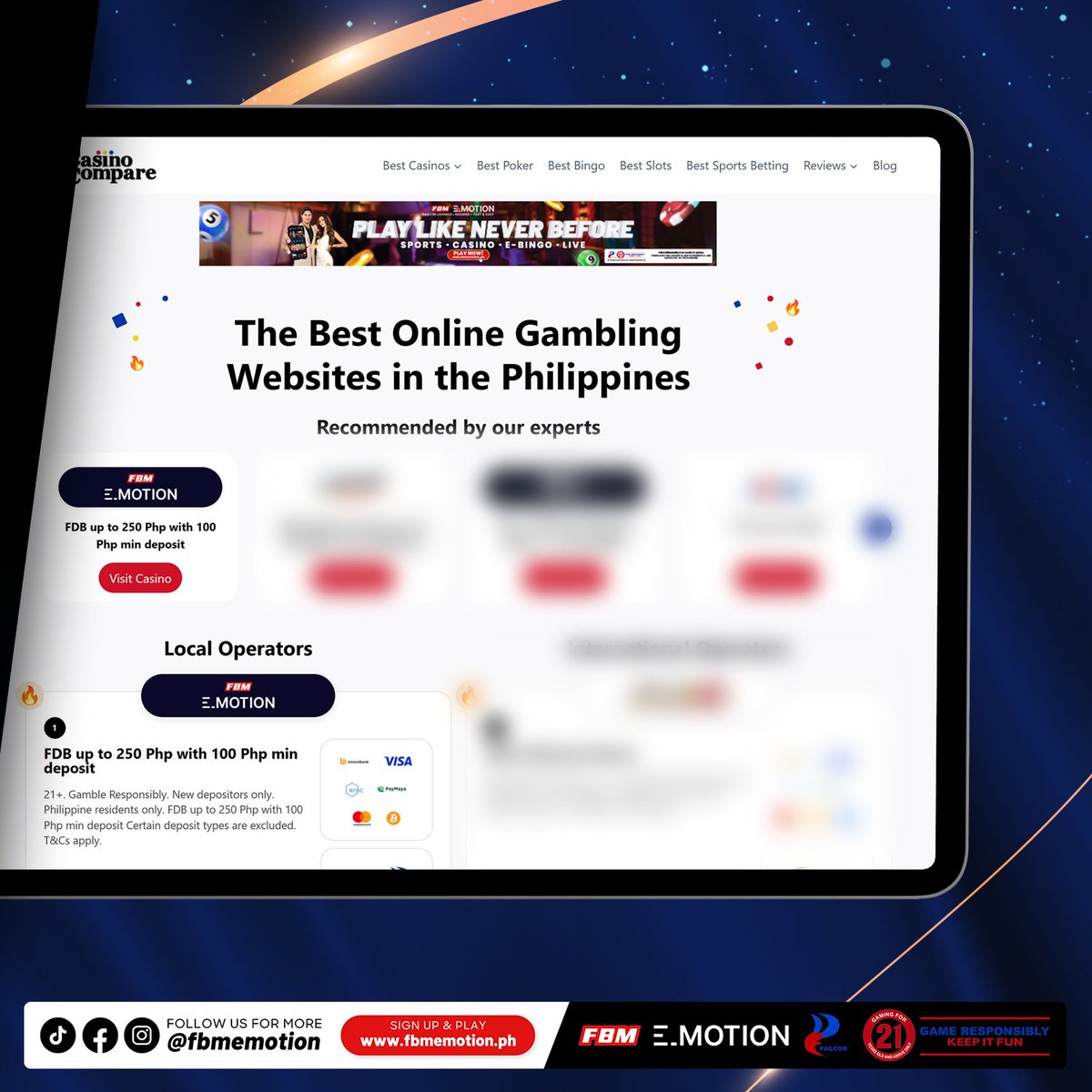 𝗙𝗕𝗠 𝗘-𝗠𝗼𝘁𝗶𝗼𝗻 𝗶𝘀 𝘆𝗼𝘂𝗿 #𝟭 𝗢𝗣𝗘𝗥𝗔𝗧𝗢𝗥 𝗮𝗻𝗱 𝗢𝗡𝗘 𝗧𝗛𝗘 𝗕𝗘𝗦𝗧 𝗜𝗡 𝗧𝗛𝗘 𝗣𝗛 𝗯𝘆 𝗖𝗮𝘀𝗶𝗻𝗼𝗖𝗼𝗺𝗽𝗮𝗿𝗲.𝗣𝗵! 🤩

We all made it Ka-Champions and you are indeed part of it, kaya naman MARAMING SALAMAT sa inyong walang humpay na tiwala at suporta!