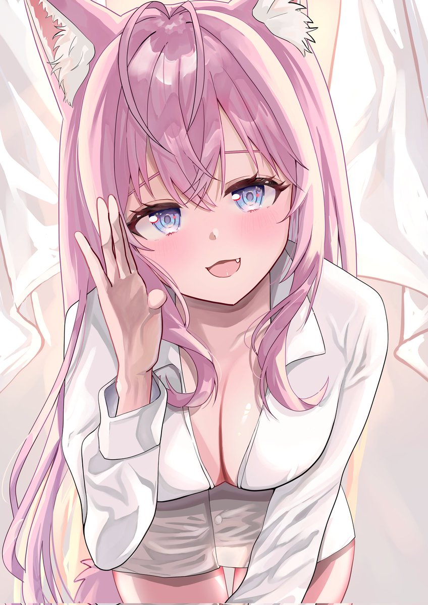 博衣こより 「修正かけたこよちゃんのイラスト比較←修正前    修正後→ 」|茶糖さちこのイラスト