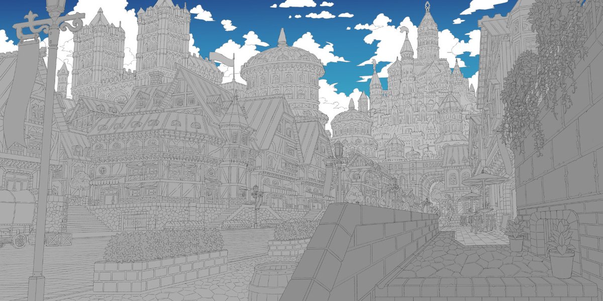 「背景下絵完成～Background design completed. 」|FUYUMIKANのイラスト