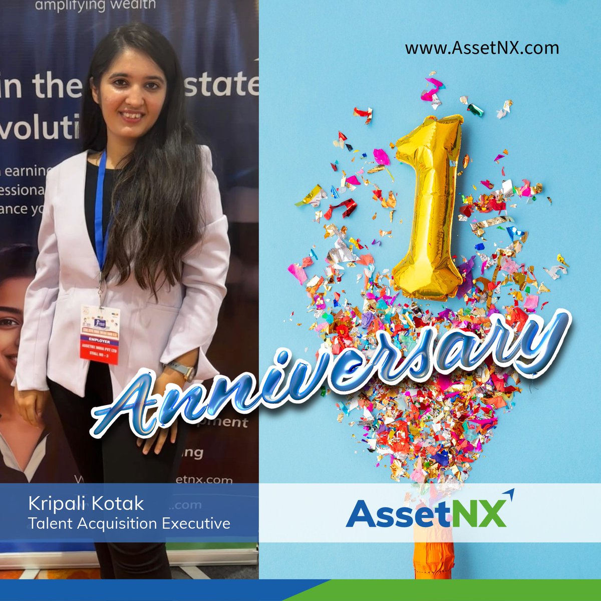 AssetNX's tweet image. We are happy to celebrate Kripali's one-year anniversary with AssetNX.

Thank you, Kripali, for your outstanding contributions and commitment. We look forward to many more years of growth and achievements together!

#AssetNX #Milesone