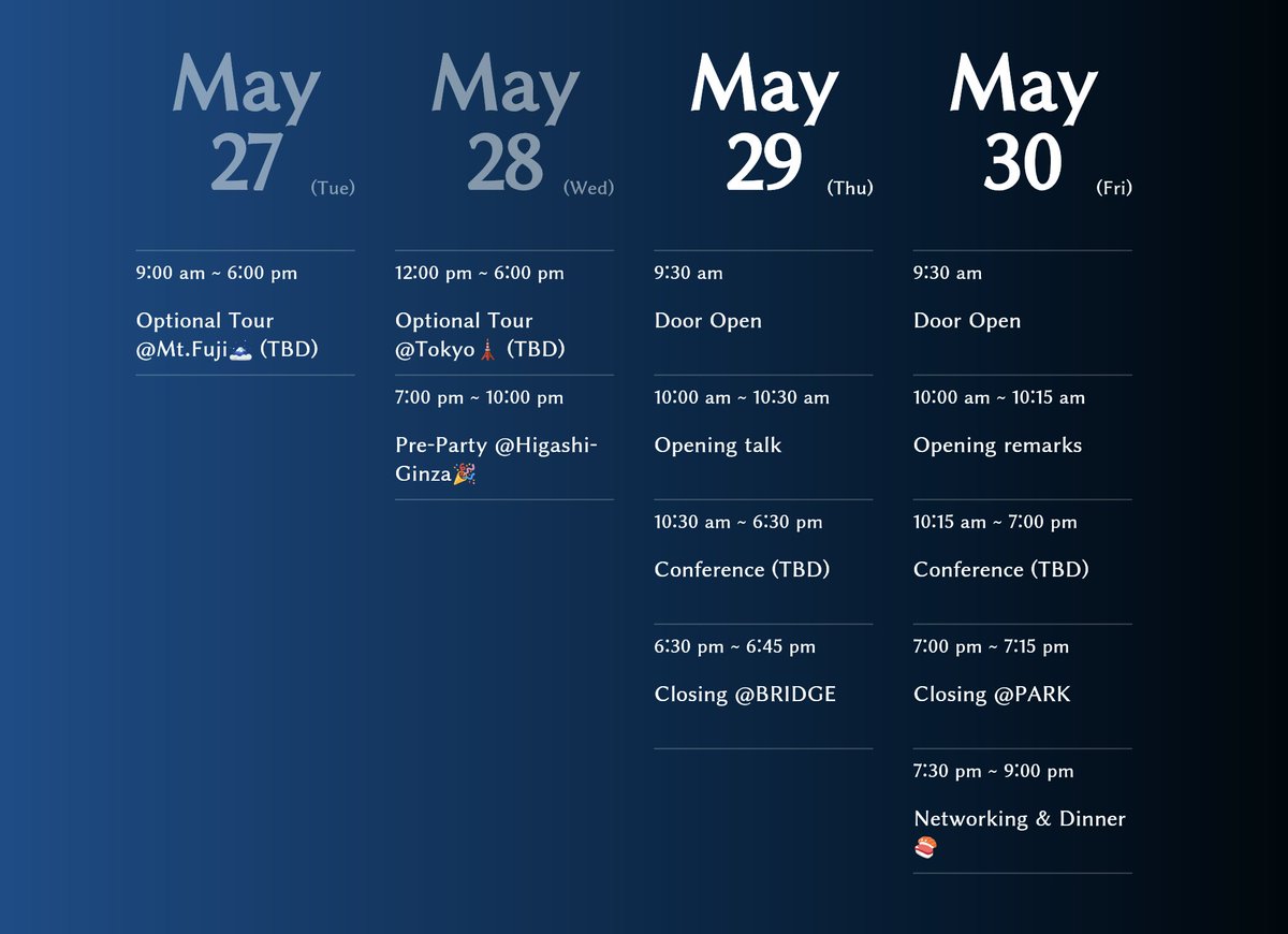 FlutterNinjas's tweet image. A rough schedule has been revealed!👀  #FlutterNinjas
For more detail👉flutterninjas.dev