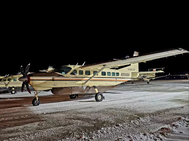 geotechwar's tweet photo. White Mountain Fire Chief Jack Adams about Search Crew and Cessna 208B Grand Caravan aircraft:
#Nome #Alaska #Missing_Plane

"They're prepared to be out all night, they will search here until they find them or somebody else finds them. 

If they don't find anything, we'll probably rally another crew to go and help."