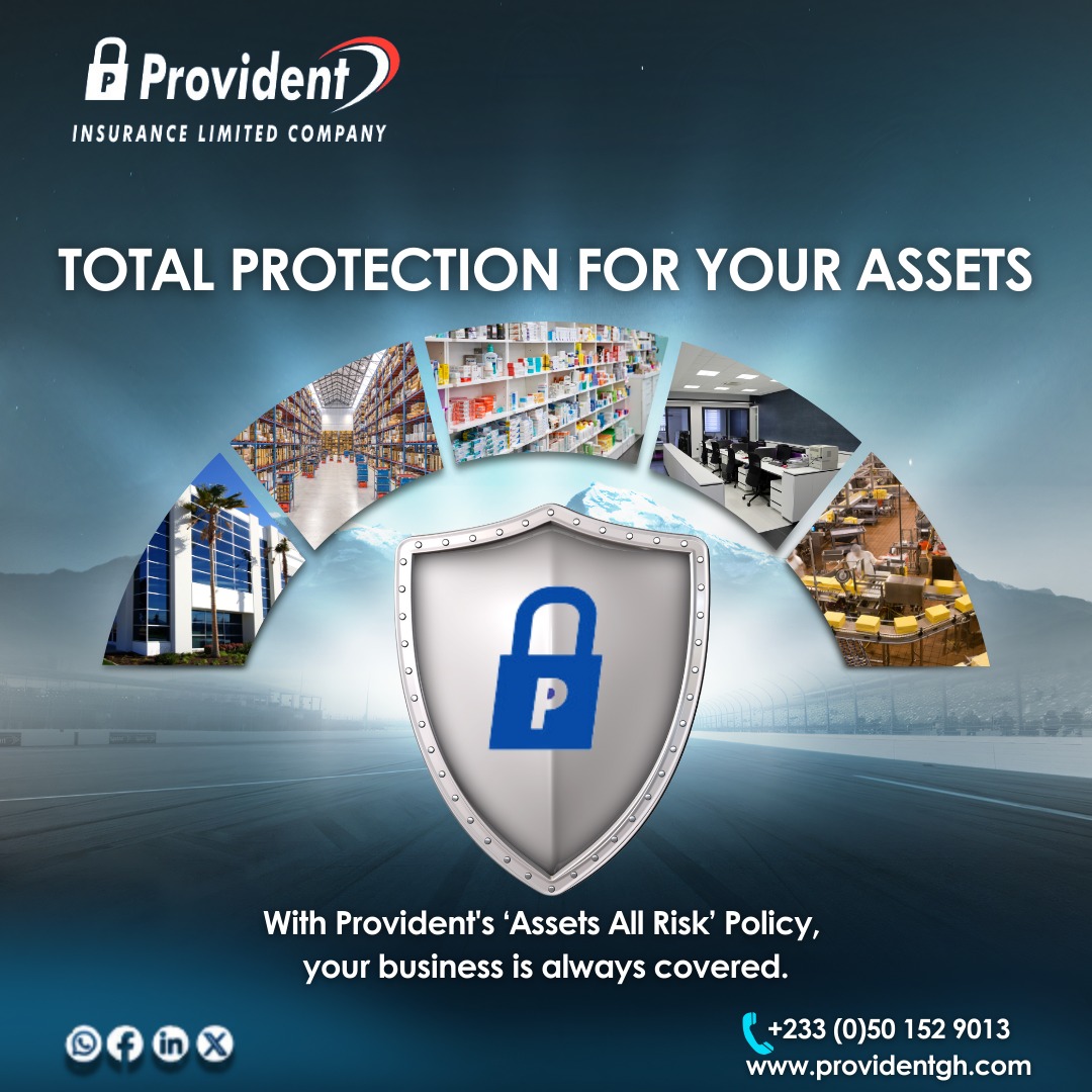 Provident_Insur's tweet image. Secure Your Business with Confidence! From warehouses to offices, pharmacies to manufacturing, Provident’s 'Assets All Risk' Policy keeps your investments safe. Stay covered and stress-free!
📍 Contact us today: +233 (0)50 152 9013
#TotalProtection
#ProvidentInsurance
#StaySafe