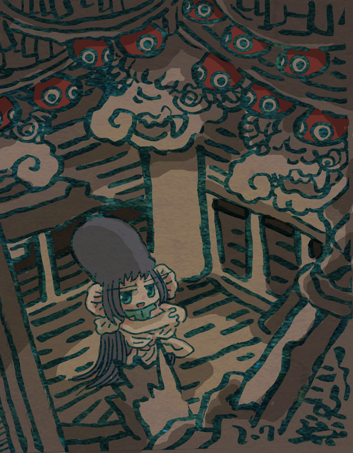 「#毎日造物大女王さま 堂宇のなか 」|氷厘亭氷泉のイラスト