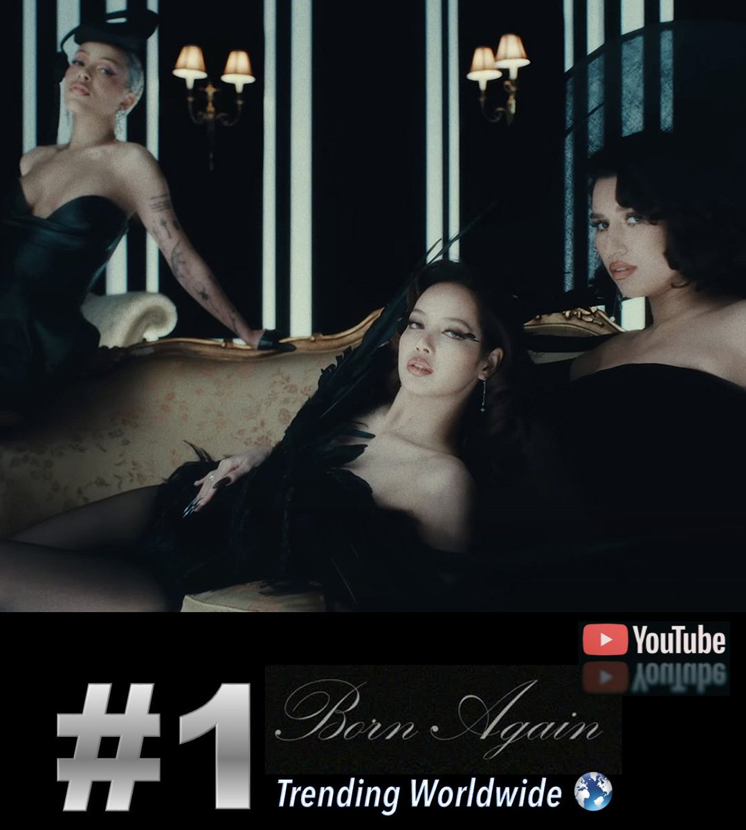 #LISA's "BORN AGAIN" feat. #DojaCat &amp; #RAYE is trending at #1 WORLDWIDE on YouTube! 💪📽️💥1⃣🌎👑👑👑❤️‍🔥 

📽️youtube.com/watch?v=kbEC-A… 

#LISAxBornAgain  
<a href="/wearelloud/">LLOUD</a> <a href="/raye/">RAYE</a> <a href="/DojaCat/">DOJA CAT</a>