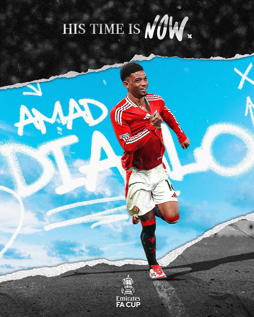 EmiratesFACup's tweet image. Amad Diallo is starting to become THE man at Manchester United. The streets already knew he was a big-time baller, but he’s had to patiently wait for his opportunity since arriving at Old Trafford. Now, the wings of the Theatre of Dreams are his own. He gave United an iconic…