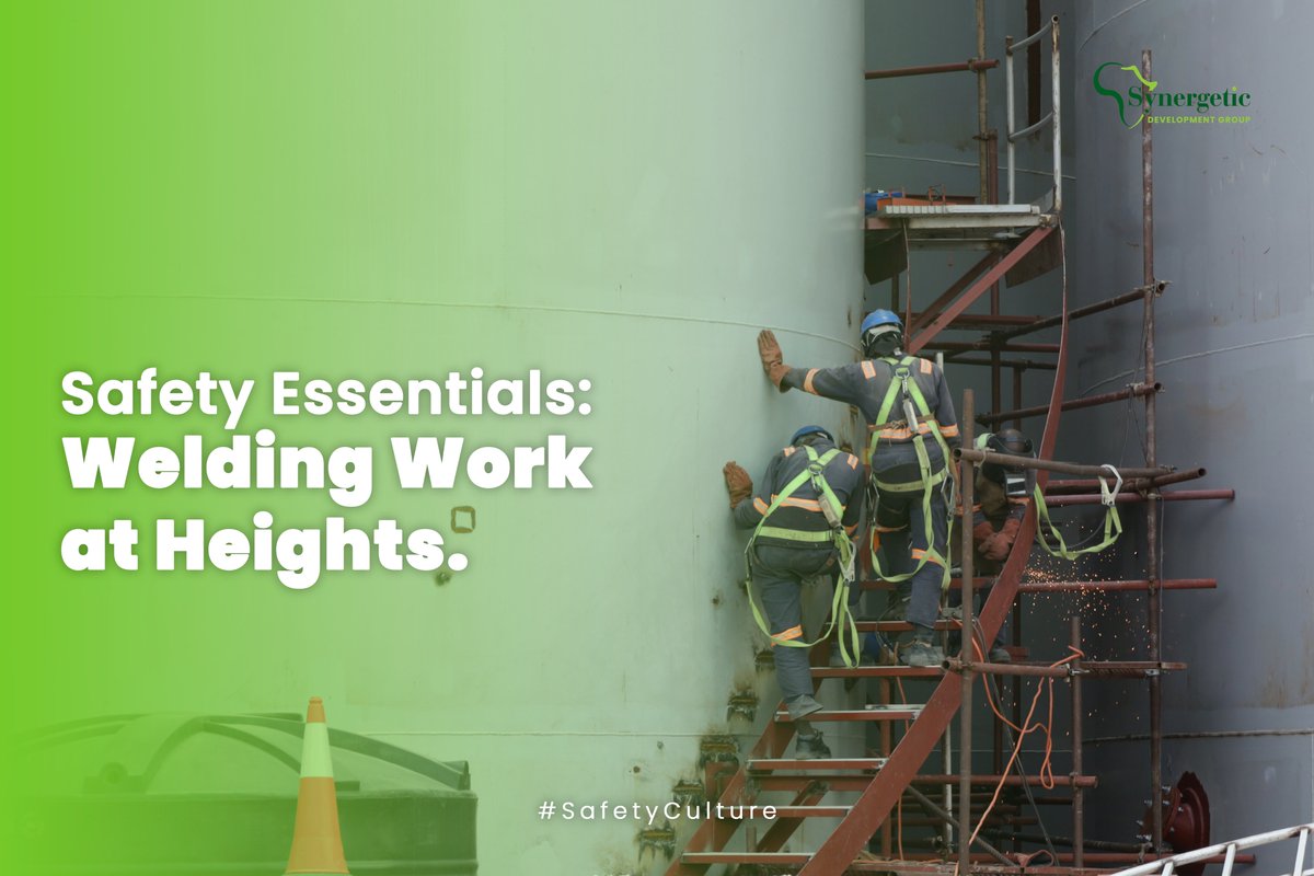 ⚡Welding at Heights⚠️

Standard PPE, fall protection, fire safety and alertness are crucial to safely executing welds at height.

#SafetyCulture #Safety #SubSaharanAfrica #EPC #Africa #SynergeticDevelopmentGroup #HealthAndSafety #SafetyEssentials #Welding #WorkingAtHeights