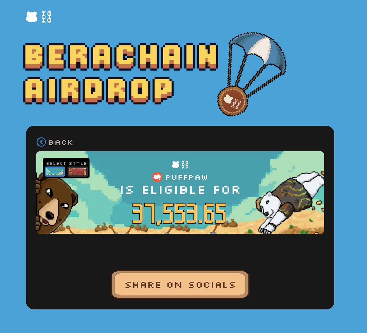 puffpaw's tweet photo. All @berachain RFC airdrop will be 100% distributed to our Genesis PUFF PASS holders. 

Please stay tuned for the claiming process in our holders group chat and channel. https://t.co/J5zjMlxmTM
