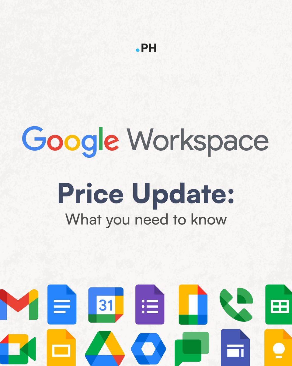 Google Workspace Price Update 📢

Google has adjusted its Workspace pricing, and dotPH is making updates to reflect these changes. Find out what this means for you:

🔗 newsroom.dot.ph/google-workspa…

#GoogleWorkspace #dotPH #PriceUpdate