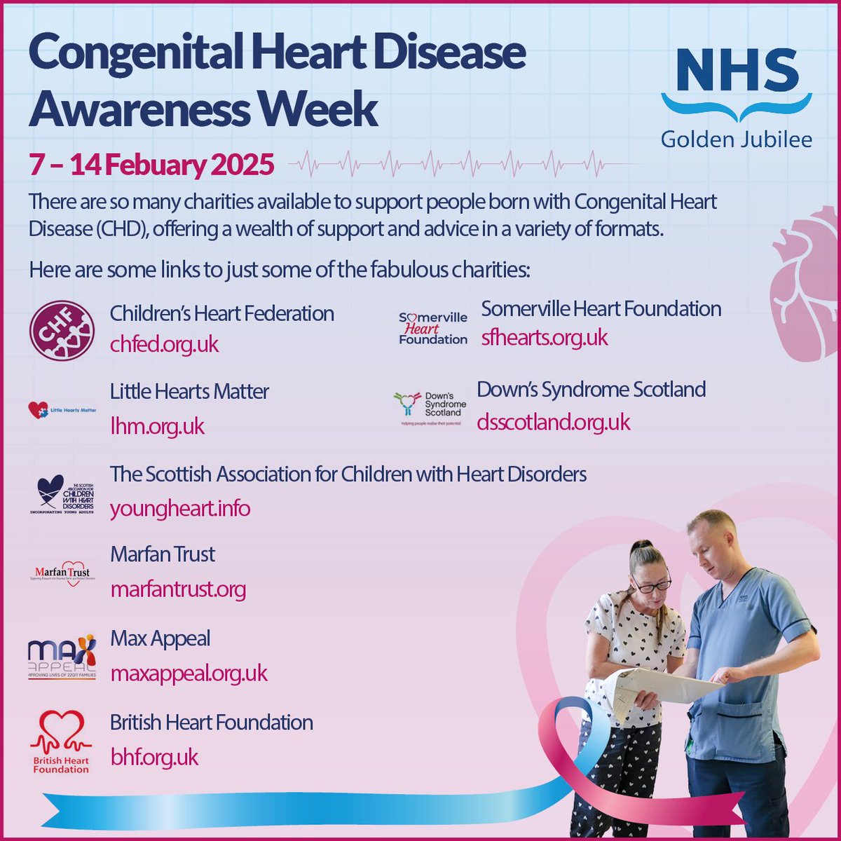 There are many charities available to support people who are born with Congenital Heart Disease, offering a range of support and advice.  

Below is links to some of the amazing charities👇  

#CHDAwareness