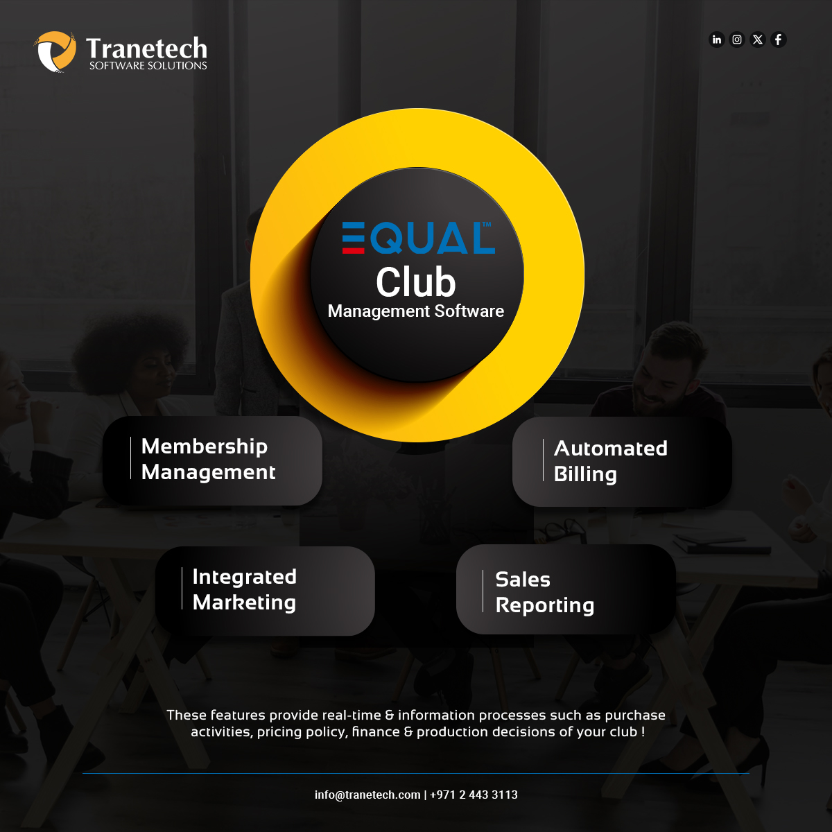 Tranetech Solutions (@tranetech_uae) on Twitter photo Make your club operations smarter with our best EQUAL ERP Club Management Software in UAE.
Visit tranetech.com/equal-club-man…
Contact Us:
Abu Dhabi Branch:
📞02 443 3113
✉️ info@tranetech.com
Dubai Branch:
📞 04 514 9922
#club #clubmanagement #clubmanagementsoftware Make your club operations smarter with our best EQUAL ERP Club Management Software in UAE.
Visit tranetech.com/equal-club-man…
Contact Us:
Abu Dhabi Branch:
📞02 443 3113
✉️ info@tranetech.com
Dubai Branch:
📞 04 514 9922
#club #clubmanagement #clubmanagementsoftware