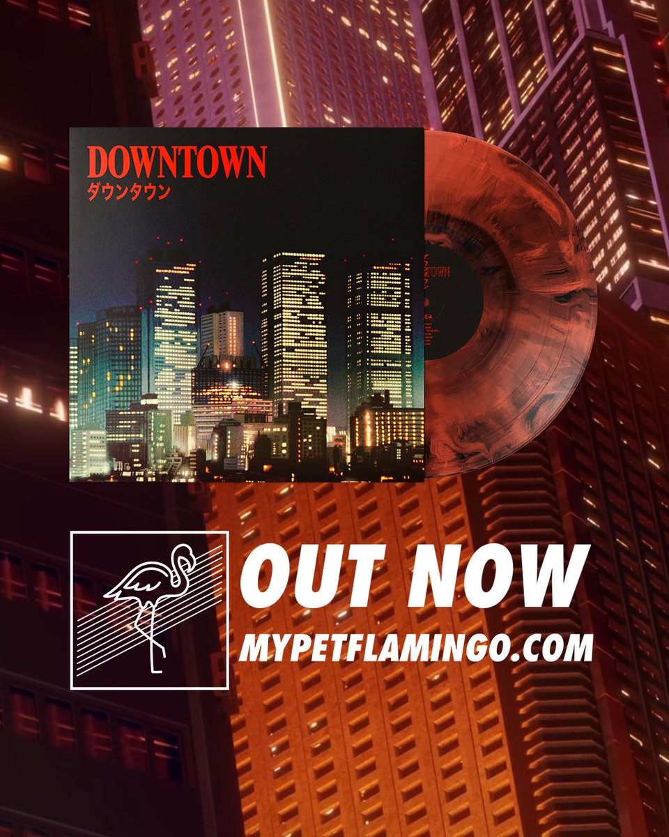 Downtown by kouek - OUT NOW 
Available on Vinyl for the first time 🦩

mypetflamingo.bandcamp.com/album/downtown

- Blood orange &amp; black marble effect vinyl
- Pre-Orders Close at Midnight Sunday 10th February
- Shipping Expected to Start on April 9th 2025 (or before)

#vaporwave