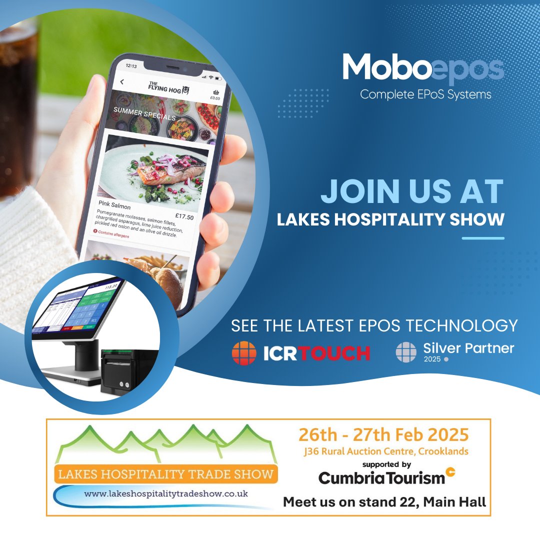 Come and join us on Wednesday 26th &amp; Thursday 27th Feb at the Lakes Hospitality Trade Show, where we’ll be showcasing all the latest EPoS technology solutions from ICRTouch built to help your business.

#TradeShow #Expo #Hospitality #EPoS #Cumbria #Technology #Tourism