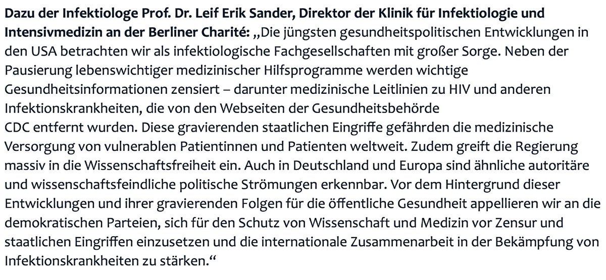 Mein Kommentar zu den gravierenden Eingriffen und die staatliche Zensur von Gesundheitsinformationen und Wissenschaft in den USA und mein Appell an die demokratischen Parteien in Deutschland:
#DGI #DAGNÄ #DGPI #DAIG #GlobalHealth #Wissenschaftsfreiheit