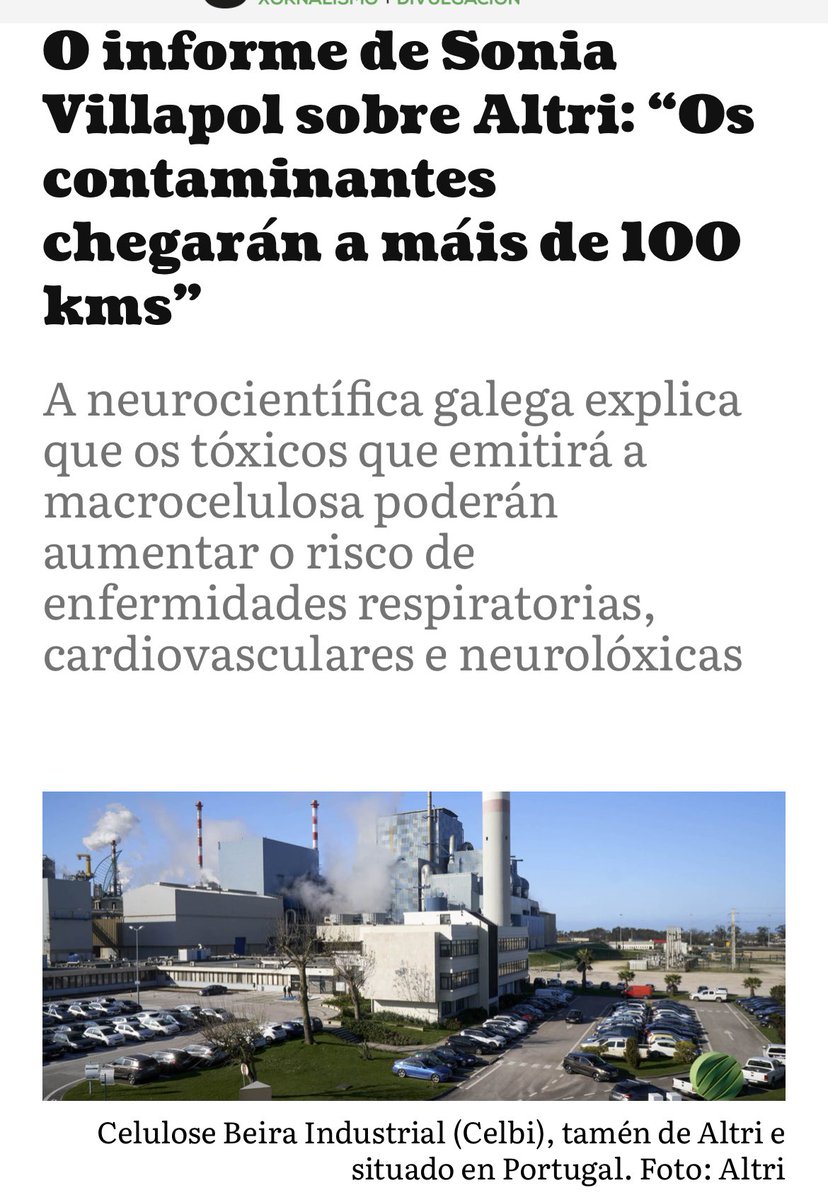 MonchoGallecia's tweet photo. Os informes que non quer ver o @ppdegalicia 

Sonia Villapol  (Neurocientifica ) sobre Altri: 
“Os contaminantes chegarán a máis de 100 kms”
Os tóxicos que emitirá a macrocelulosa poderán aumentar o risco de enfermidades respiratorias, cardiovasculares e neurolóxicas
#AltriNon https://t.co/3L53L3NffS