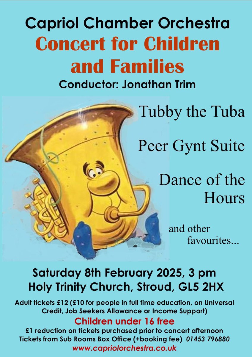 Faye Hatcher (@fayehatcher) on Twitter photo Come and laugh at me impersonating a tuba and bullfrog, at this wonderful children and families concert with Stroud’s Capriol Orchestra.
Saturday 8th Feb from 3pm. Tickets avaible from <a href="/thesubrooms/">thesubrooms</a> 🐸 Come and laugh at me impersonating a tuba and bullfrog, at this wonderful children and families concert with Stroud’s Capriol Orchestra.
Saturday 8th Feb from 3pm. Tickets avaible from <a href="/thesubrooms/">thesubrooms</a> 🐸