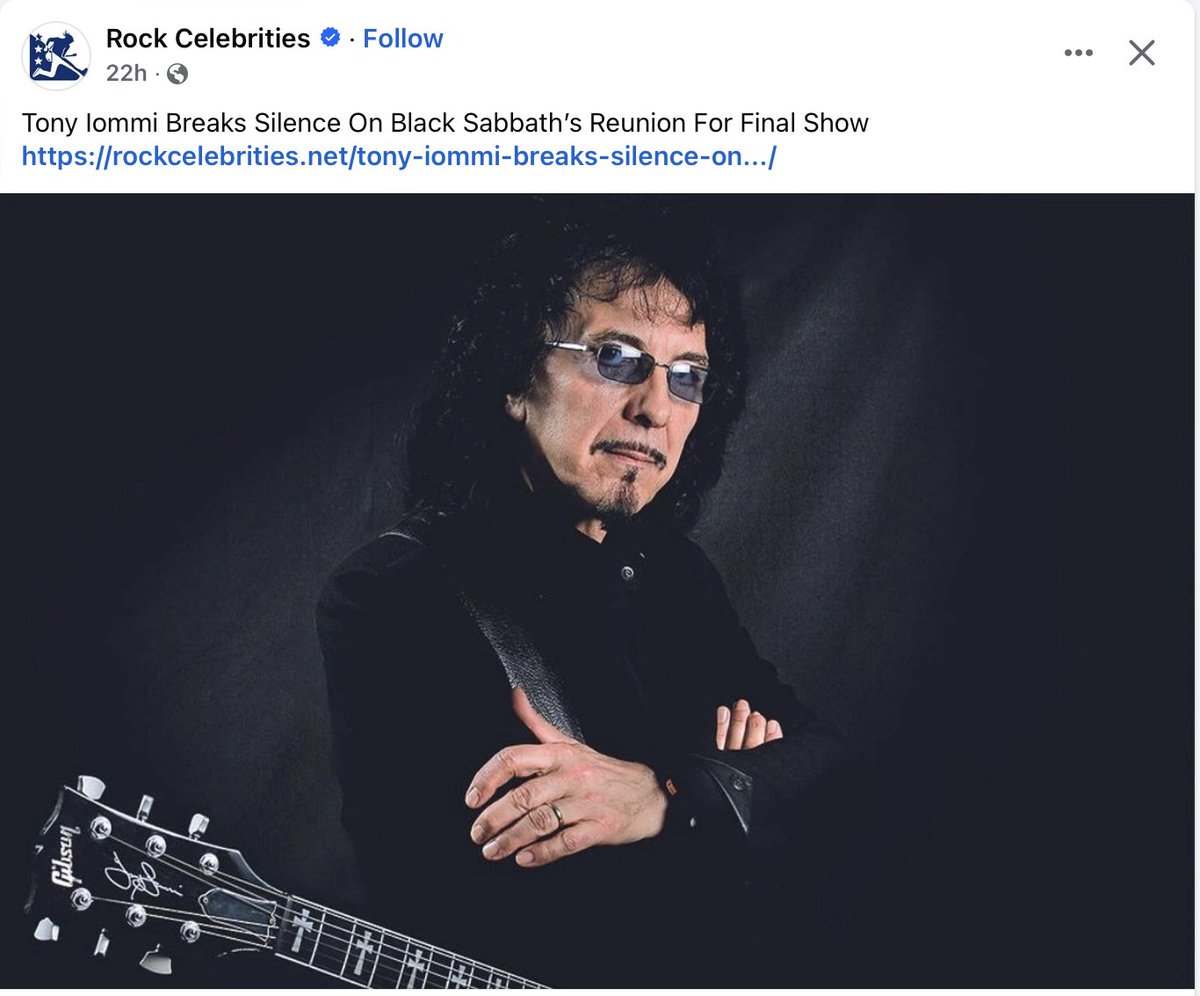 JulianWebb_'s tweet photo. Can we please have a moratorium on the phrase 'breaks silence', which is increasingly being used as an alternative to 'comments on'?
In this case, Tony Iommi was the one to announce the reunion in the first place! https://t.co/VWKAU4lJFQ