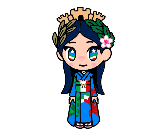Italiachan, the mascot of Italy Pavilion, a symbol of unity