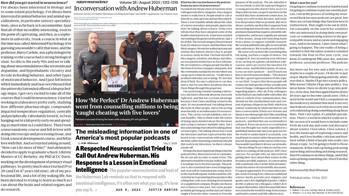 Krzysztof Potempa (@braincures) on Twitter photo đź§µIs Andrew Huberman more scam than science? asks <a href="/dr_andrealove/">Andrea C. Love, PhD</a>
Podcaster and love rat <a href="/hubermanlab/">Andrew D. Huberman, Ph.D.</a> is hawking $100 bogus 'unscientific' supplements, scientists warn <a href="/caitlintilley/">Caitlin Tilley</a>
Podcasting health guru and <a href="/Stanford/">Stanford University</a> doc is accused of being a womanizer
linkedin.com/posts/krzyszto… 🧵Is Andrew Huberman more scam than science? asks <a href="/dr_andrealove/">Andrea C. Love, PhD</a>
Podcaster and love rat <a href="/hubermanlab/">Andrew D. Huberman, Ph.D.</a> is hawking $100 bogus 'unscientific' supplements, scientists warn <a href="/caitlintilley/">Caitlin Tilley</a>
Podcasting health guru and <a href="/Stanford/">Stanford University</a> doc is accused of being a womanizer
linkedin.com/posts/krzyszto…