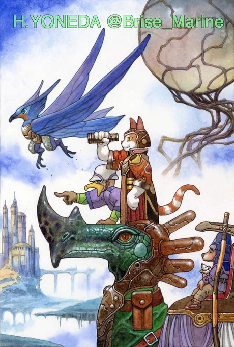 #刺さる人に届け一次創作祭り 『GMウォーロック』カバー絵、この辺りの絵の色使いは自分でも気に入ってます。#illustration #watercolor #イラストレーション #水彩画 #米田仁士 #HitoshiYoneda 
