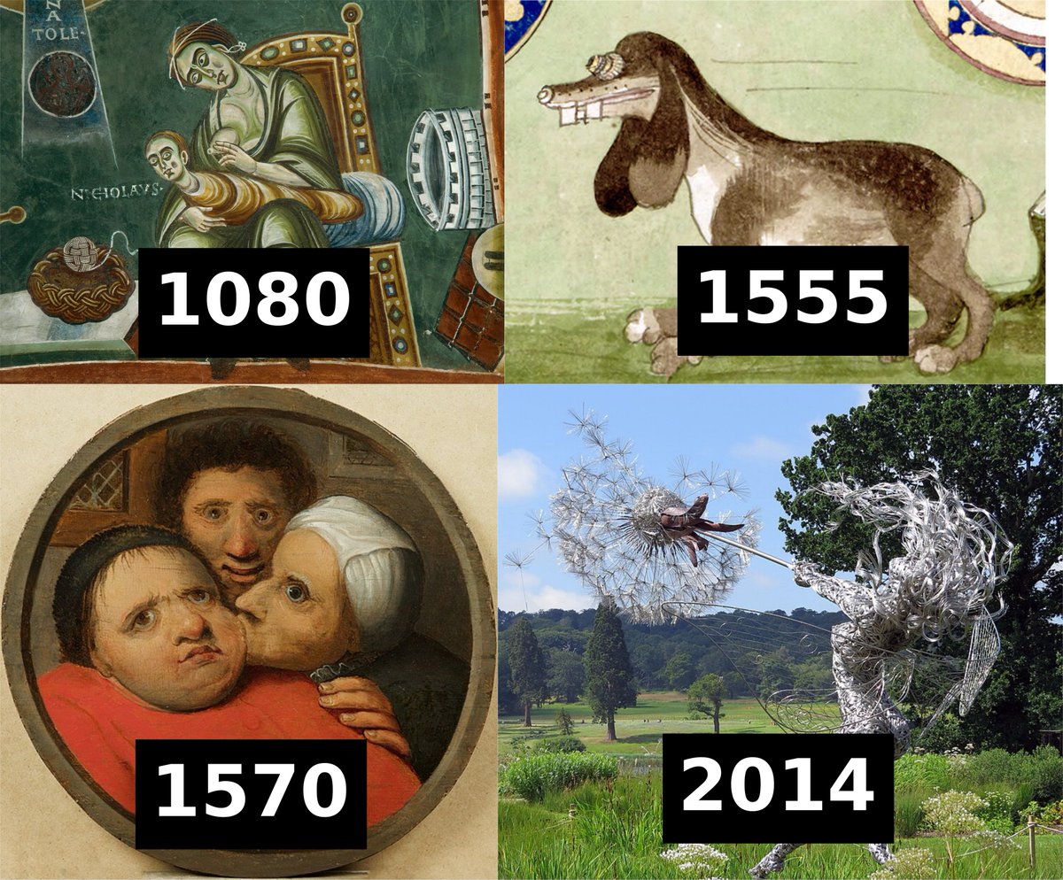 Je déteste ce genre de posts : du racolage passéiste ("l'art était mieux avant ouin-ouin déclin ouin-ouin rien ne va plus").

On pourrait aussi faire ce montage-ci...😅

L'art des sociétés du passé n'était ni "mieux" ni "pire", ni "plus beau" ni "plus laid". Il était différent !