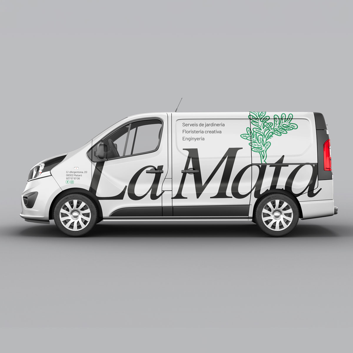 PuntsVolats's tweet photo. Per a La Mata Jardiners SCCL, de #Mataró hem creat el #DissenyGràfic de retolació de la seva flota de vehicles. El disseny incorpora la seva marca corporativa que reflecteix els serveis de jardineria, floristeria creativa i enginyeria que ofereixen https://t.co/2m1LUV0Rvr https://t.co/IfKn3cUxwO