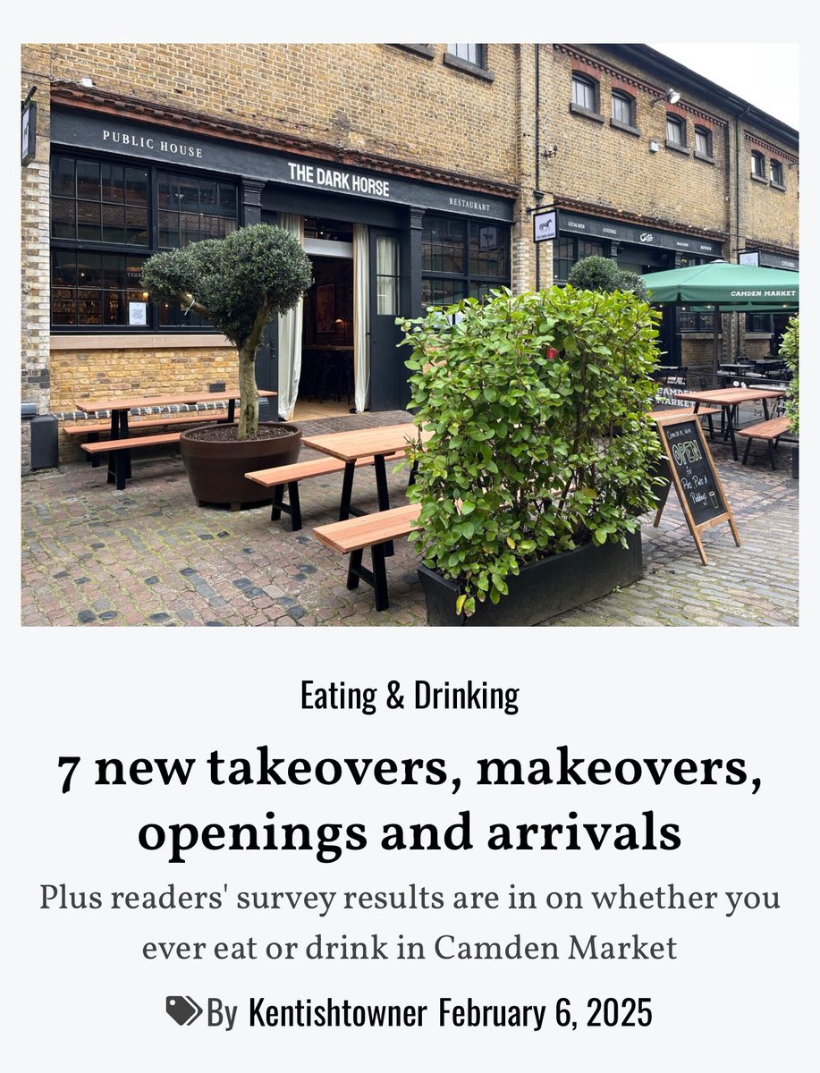 New pubs, pub takeovers, pop-ups and cafes across Camden, Tufnell, Gospel Oak, Archway, Highgate and Kentish ☕️ 

kentishtowner.co.uk/2025/02/06/60-…