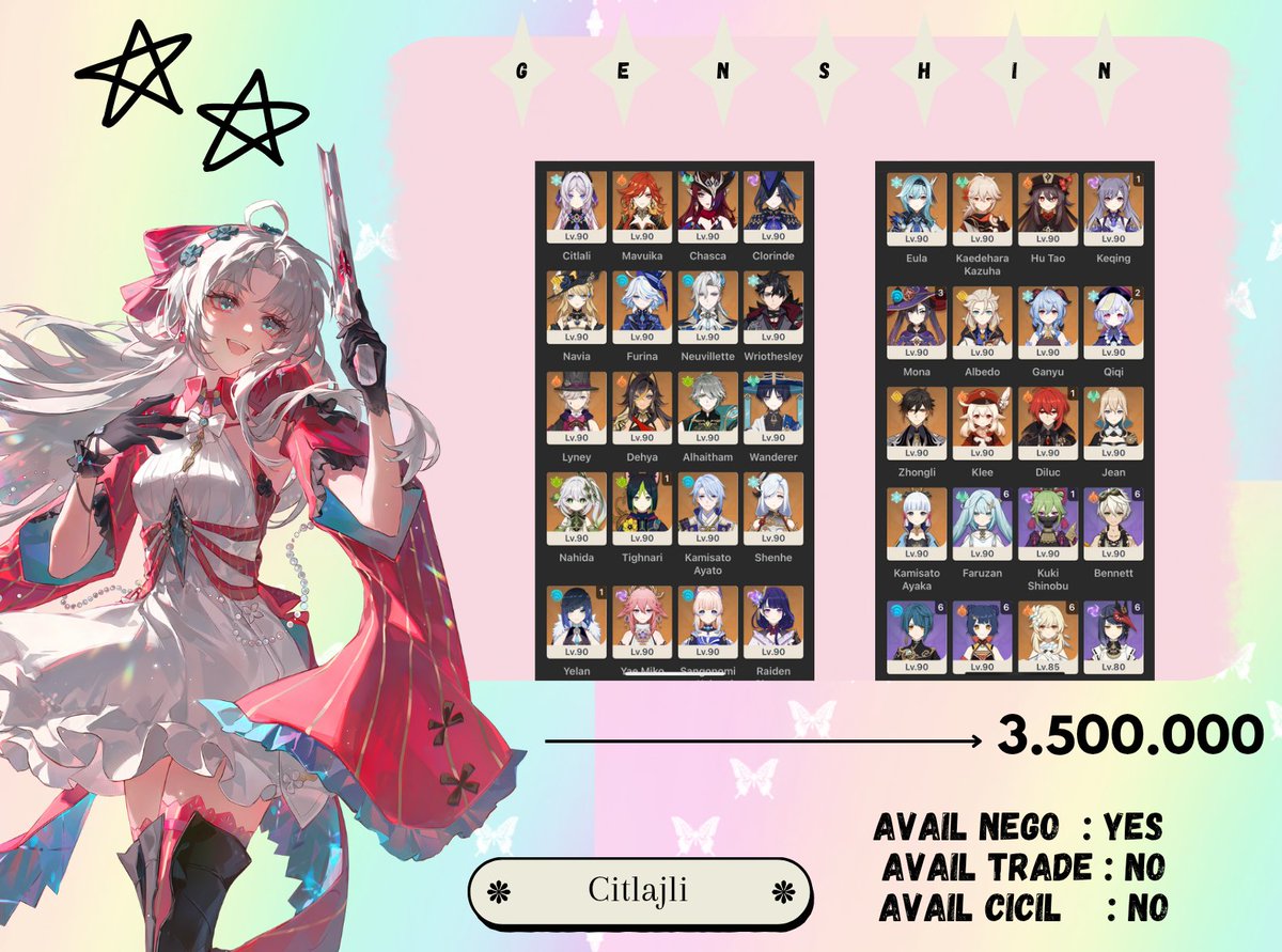 Carmi | Rekber & Jastip, Joki gi, wuwa, hsr. tweet media