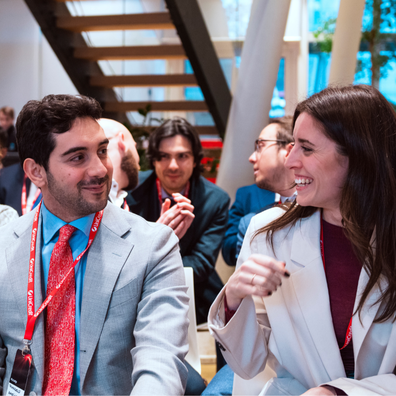 UniCreditEurope's tweet photo. 🚀 At UniCredit, we're rewriting the future of banking. #NextGenTalks brought together 100 colleagues who challenged the way we work - from AI implementation to workplace flexibility. This wasn't just a discussion; but an open dialogue about the #UniCredit of tomorrow.