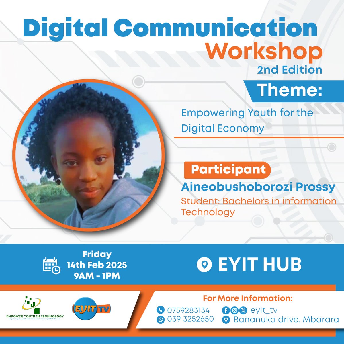 EYIT_TV's tweet image. Where else do you surely want to be on Valentine's Day?? Here are more of our participants for the #DigitalCommunicationWorkshop – 2nd Eition!
Don't miss out on this opportunity to learn, network, and grow your digital skills in this new Era.
#DigitalCommunication #EYIT
