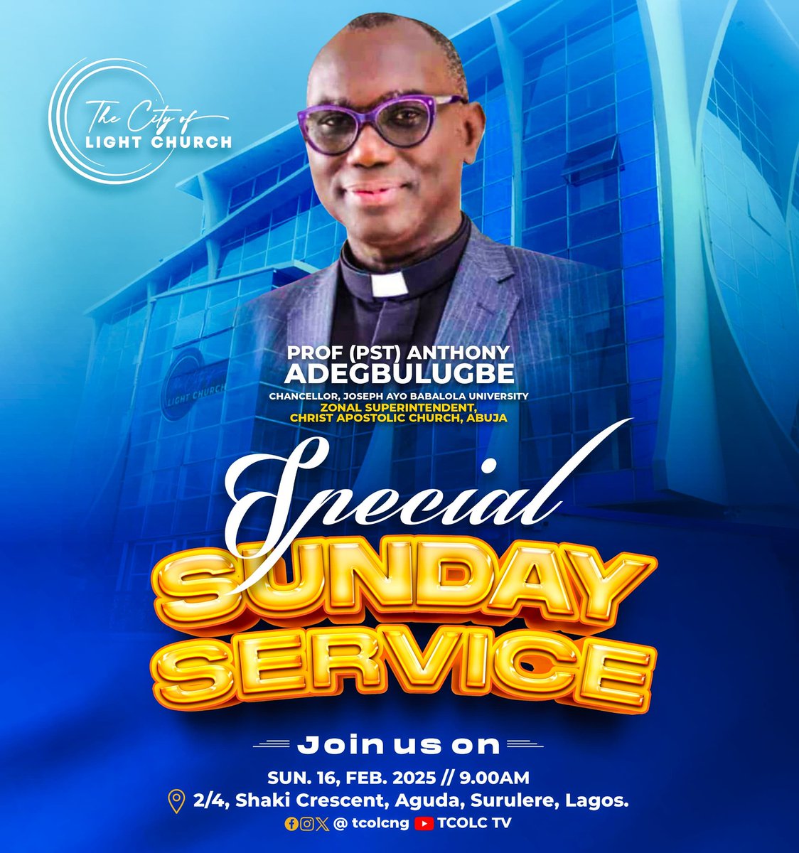tcolcng's tweet photo. Get ready!!!!

It is time to get blessed once again as we host God's anointed servant imbued with grace and power.

Don't miss this encounter. Invite others!!!

#power 
#grace
#anointing
#tcolcaguda https://t.co/ec6PKh3y9x