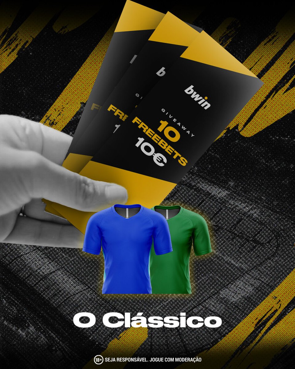 bwin_portugal's tweet photo. Queres uma FreeBet de 10€ para apostar no Clássico? Vieste ao sítio certo 😎 Para participar, só tens de:

- Seguir a @bwin_portugal
- Comentar a taggar dois amigos 
- RT este post  

Os vencedores são anunciados às 15h30. Terás de responder à nossa mensagem até às 16h30 para a receber ainda hoje 😱 

Válido para quem está registado na Bwin e com, pelo menos, um depósito feito 🫡 Boa sorte! 🍀 #AumentaaEmoção
