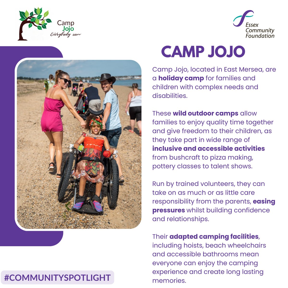 This #ChildrensMentalHealthWeek, we want to spotlight some of the great Essex charities that are improving the lives of children and young people.

Today, we feature <a href="/theCampJojo/">CampJojo</a>, a wonderful organisation based in East Mersea. 🌲🏕️

#mentalhealthmatters