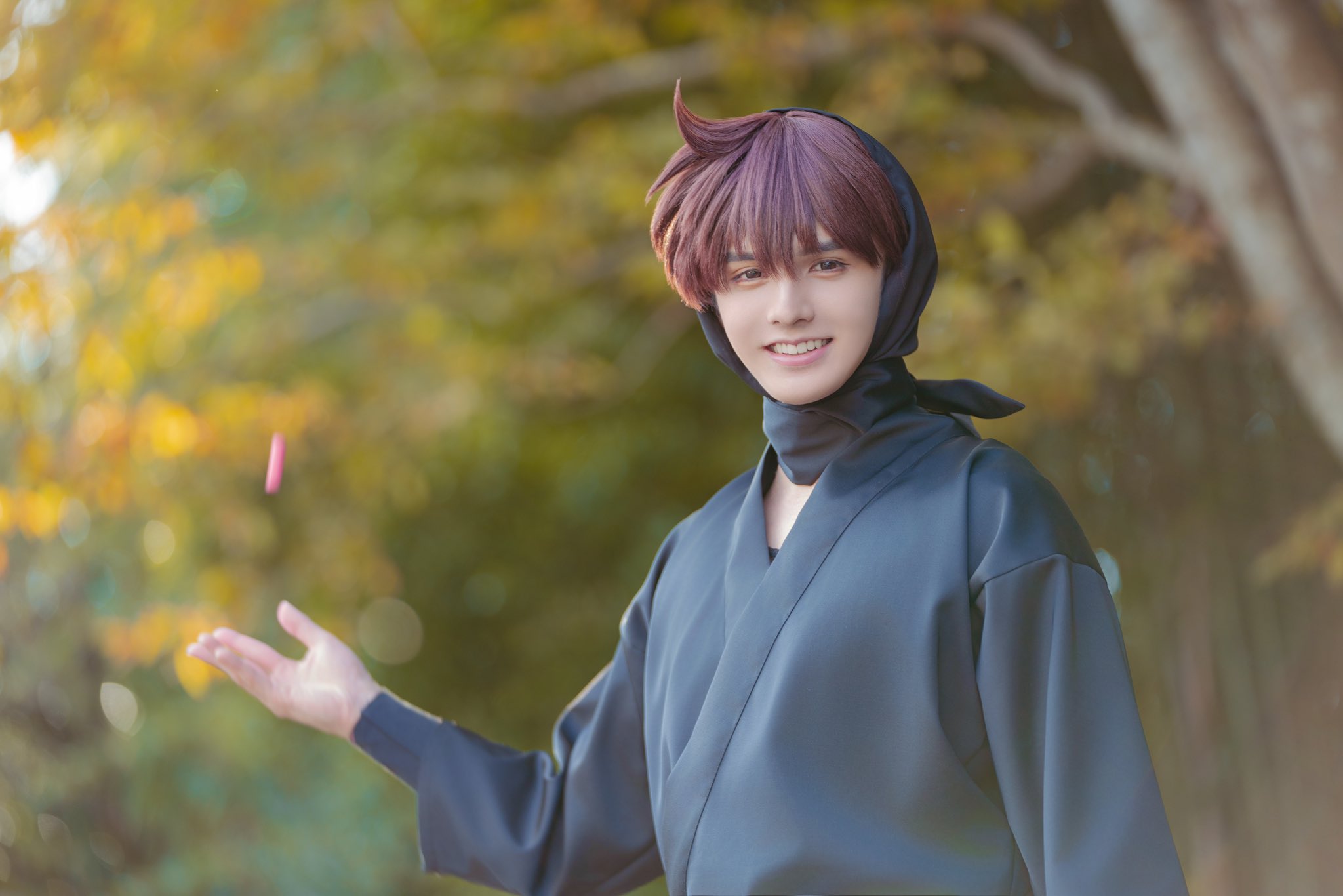 忍たま乱太郎 土井半助 コスプレ ウィッグ 完成品 カットセット