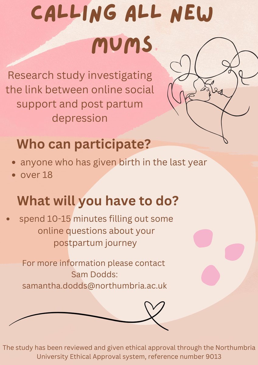 My student is looking for new mums to fill out a brief survey. Please complete/share if you can #newmums #postpartumdepression #postnataldepression #depression Link to survey: run.pavlovia.org/pavlovia/surve…