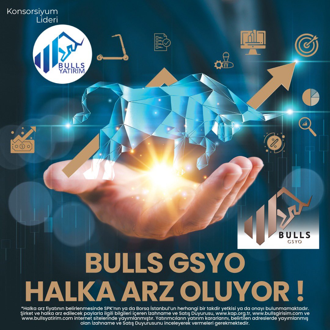 Yüksek büyüme potansiyeli taşıyan, vizyoner girişimcilerin projelerine destek veren Bulls Girişim Sermayesi Yatırım Ortaklığı’nın (Bulls GSYO) halka arz başvurusu Sermaye Piyasası Kurulu (SPK) tarafından onaylandı.